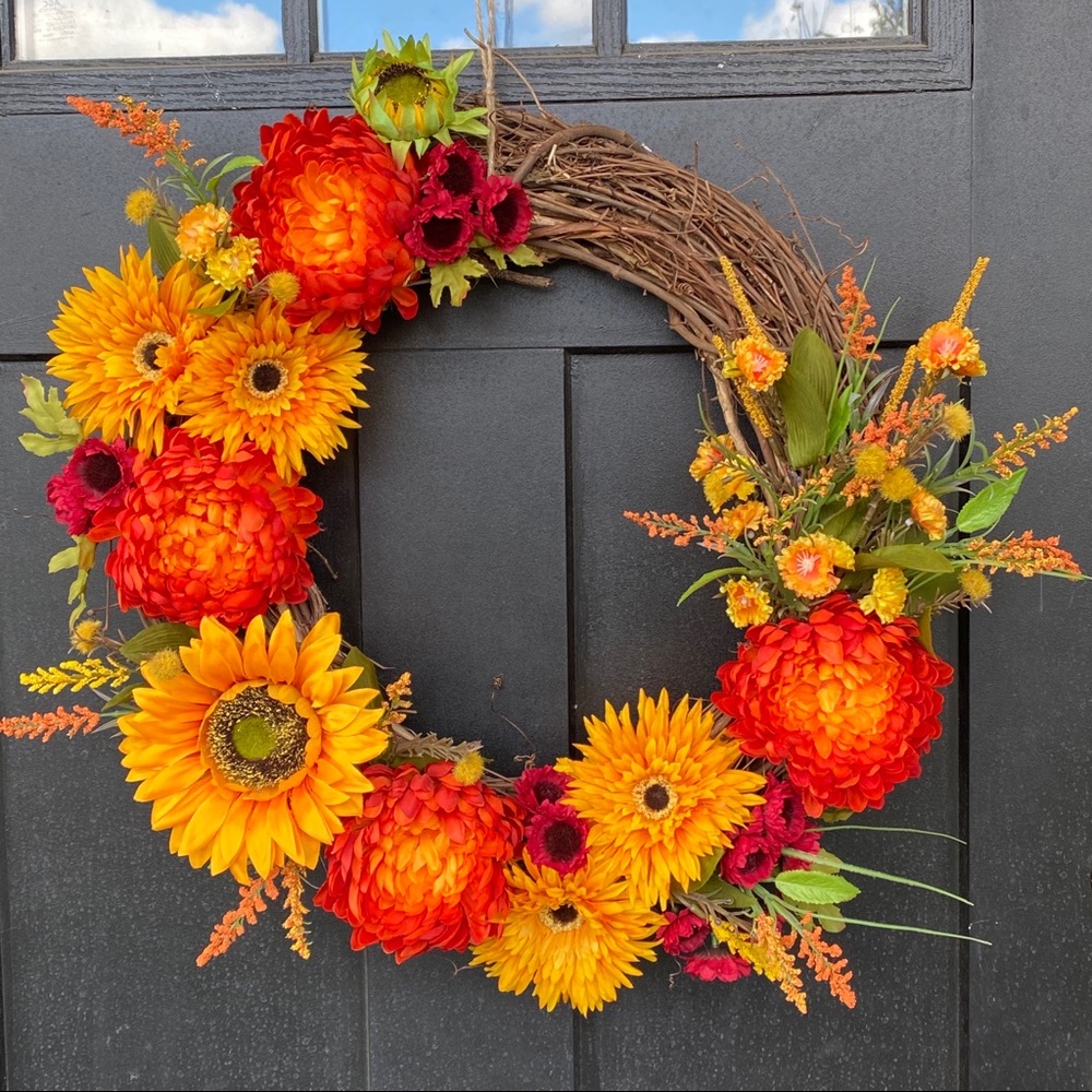 Handmade Fall Floral Wreath